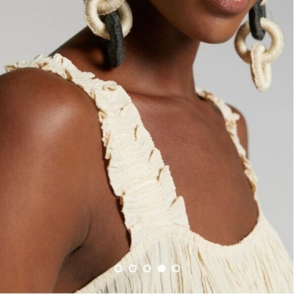 Anthropologie Current Air Cream Ruffled Top Size Small - Picture 4 of 12